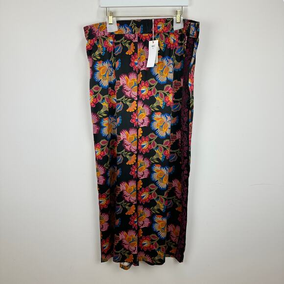Johnny Was Sidonia Silk Lounge Pant Pull On Floral Embroidery Resort XXL NWT - Picture 5 of 15